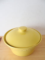 Sur La Table Etched Yellow Round Covered Dish