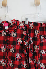 NEW Disney Red & Black Plaid Minnie Mouse Flannel Pajama Set | 5T