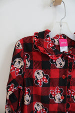 NEW Disney Red & Black Plaid Minnie Mouse Flannel Pajama Set | 5T