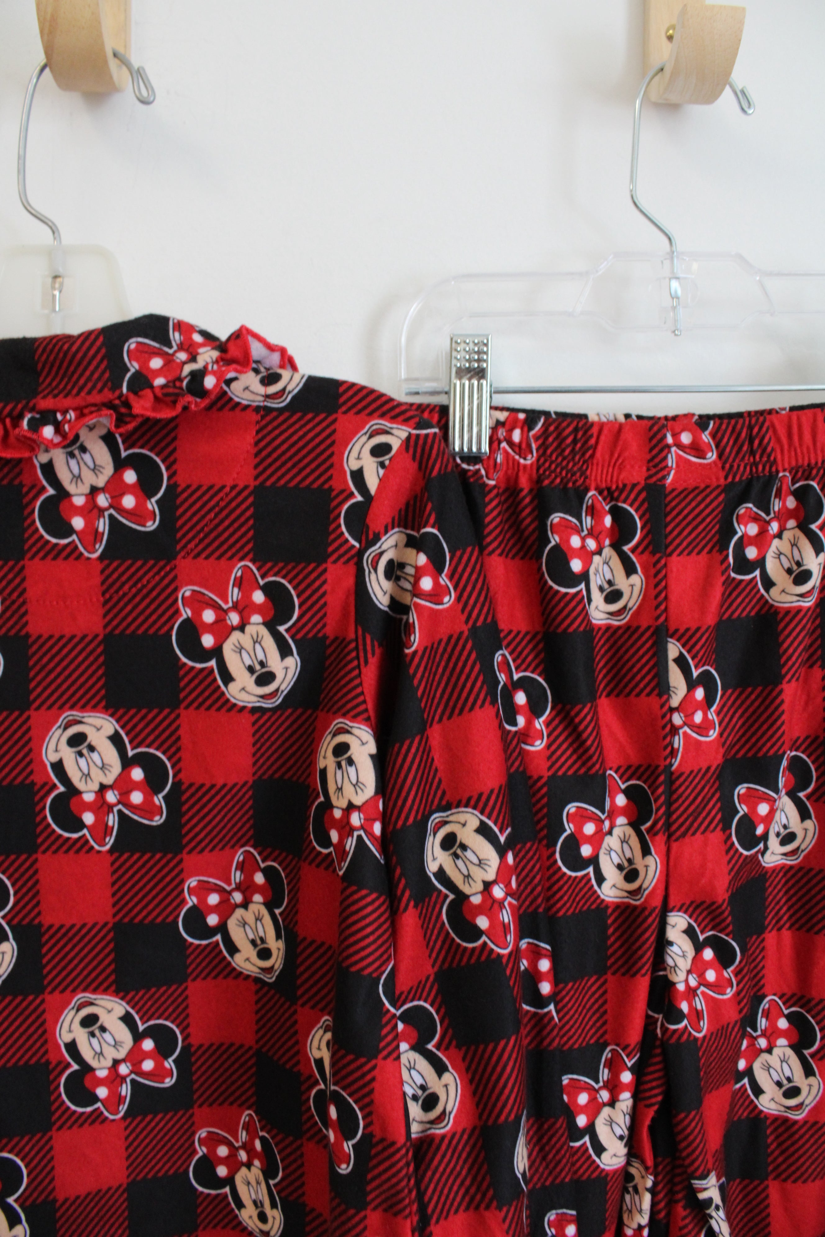 NEW Disney Red & Black Plaid Minnie Mouse Flannel Pajama Set | 5T