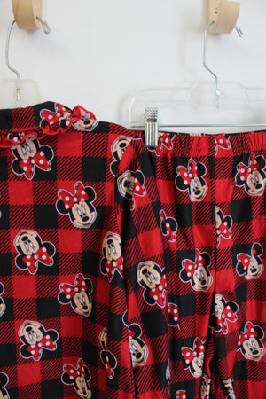 NEW Disney Red & Black Plaid Minnie Mouse Flannel Pajama Set | 5T