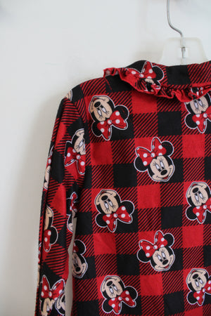 NEW Disney Red & Black Plaid Minnie Mouse Flannel Pajama Set | 5T