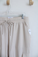 NEW Old Navy StretchTech Mid Rise Ankle Tan Cargo Jogger Pants | L