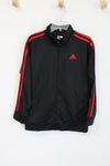 Adidas Regular Fit Black & Red Zip Up Track Jacket | Youth 10/12