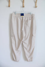 NEW Old Navy StretchTech Mid Rise Ankle Tan Cargo Jogger Pants | L