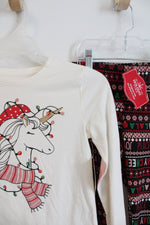 NEW Holiday Time Christmas Unicorn 2-Piece Set | Youth M (7-8)