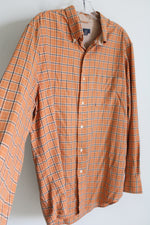 Saddlebred Orange Plaid button Down Soft Cotton Shirt | L