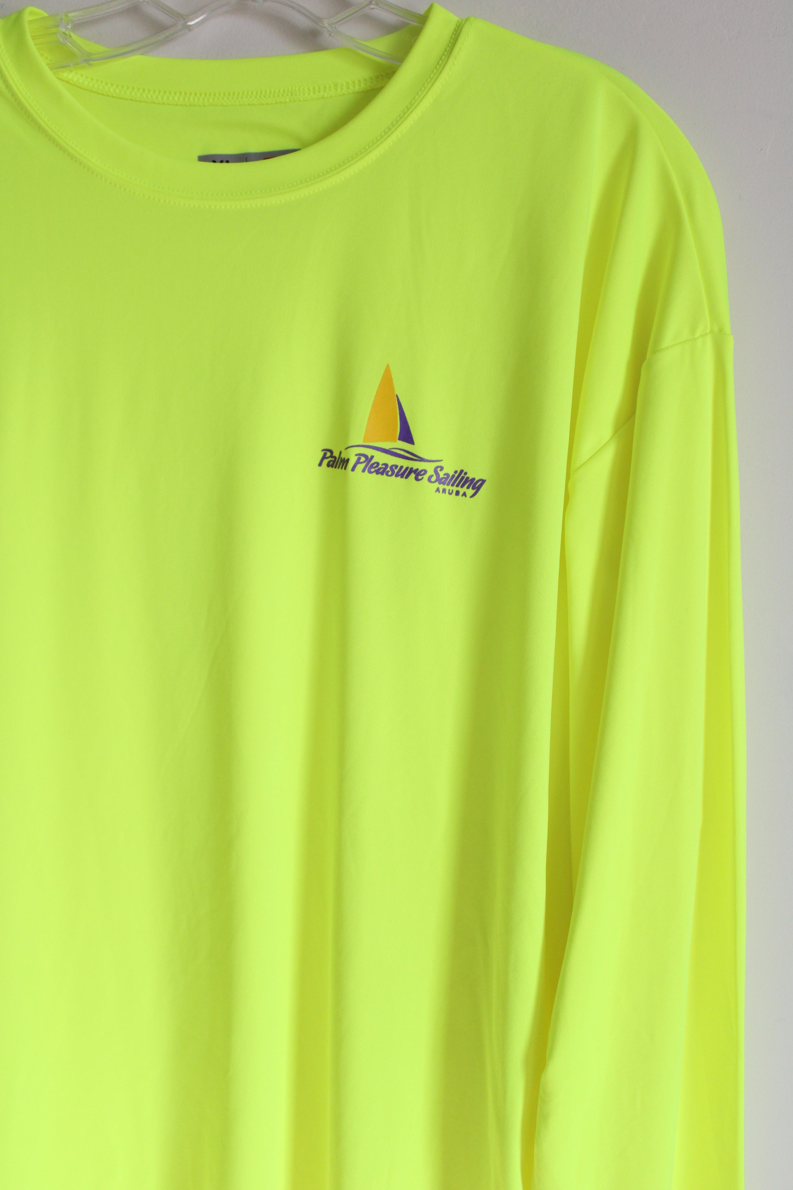 A4 Neon Yellow Palm Pleasure Sailing Long Sleeved Shirt | XL