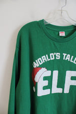 Holiday Time World's Tallest Elf Green Sweatshirt | 2XL (50-52)