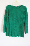 J.Jill Green Cable Knit Sweater | XS