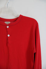 L.L. Bean Wool Blend Red Henley Long Sleeved Shirt | L