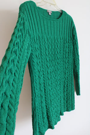 J.Jill Green Cable Knit Sweater | XS