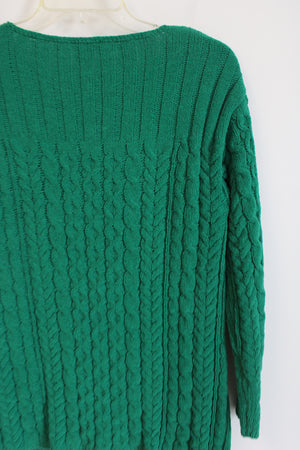 J.Jill Green Cable Knit Sweater | XS