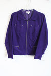 Studio Works Dark Purple Sueded Light Jacket | 8 Petite