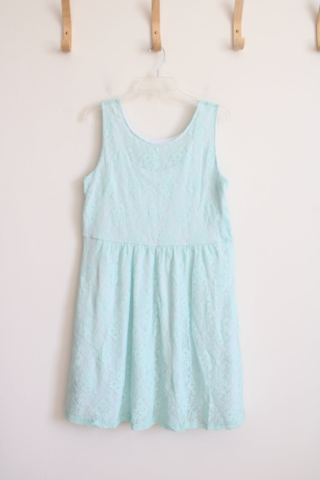 Mint Green Lace Sleeveless Dress | XL