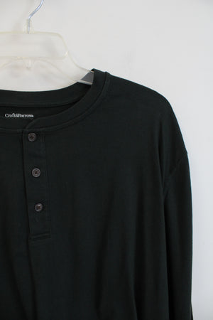 Croft & Barrow Dark Green Long Sleeved Henley Shirt | XXL