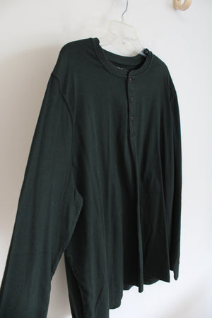 Croft & Barrow Dark Green Long Sleeved Henley Shirt | XXL