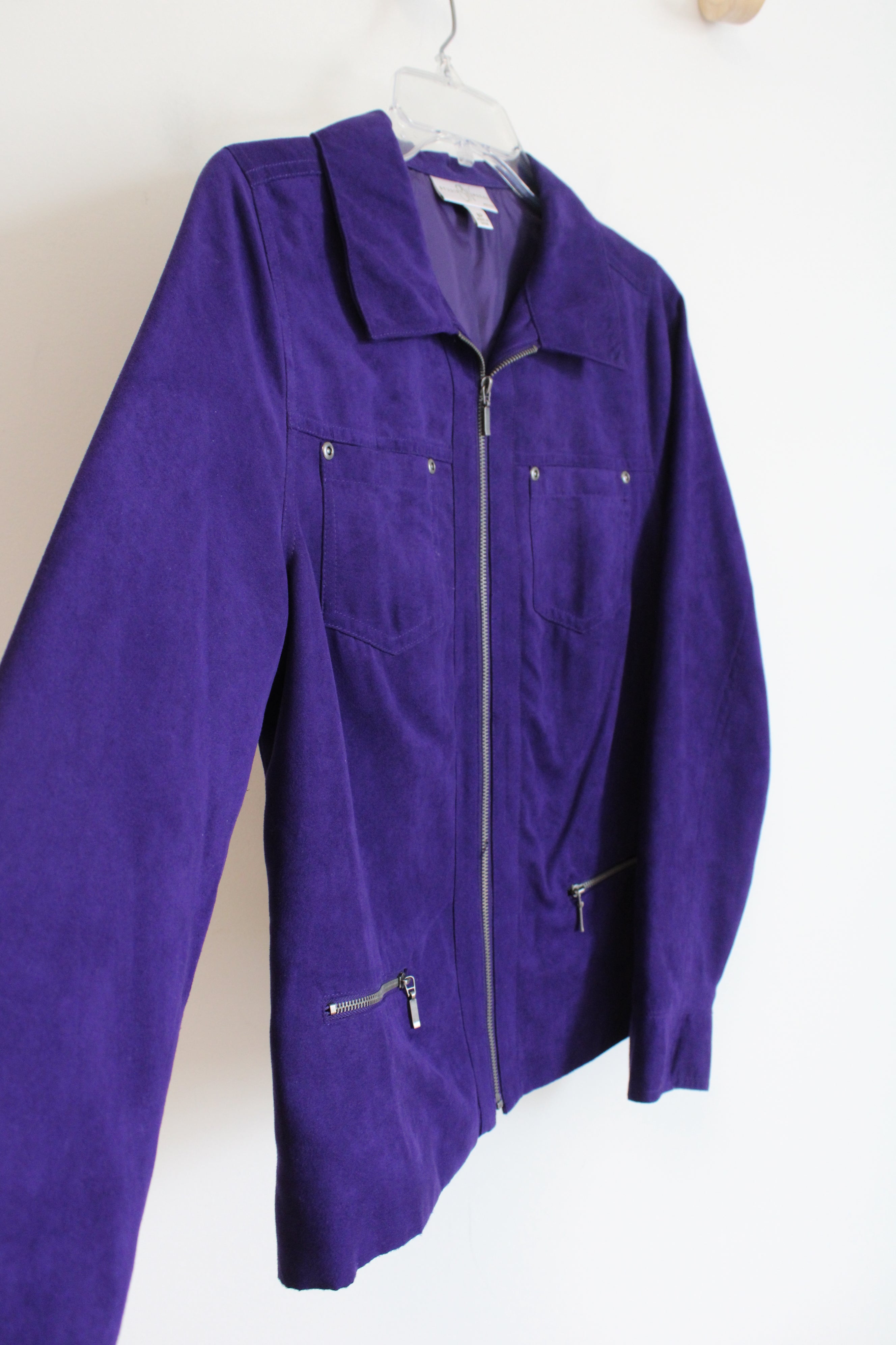 Studio Works Dark Purple Sueded Light Jacket | 8 Petite