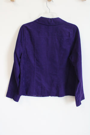 Studio Works Dark Purple Sueded Light Jacket | 8 Petite