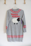 NEW Rockin Around Baaah Humbug Sheep Soft Gray Sweater Dress | S