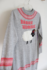 NEW Rockin Around Baaah Humbug Sheep Soft Gray Sweater Dress | S