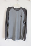 Under Armour Two-Toned Gray Waffle Knit Long Sleeved Shirt | XL