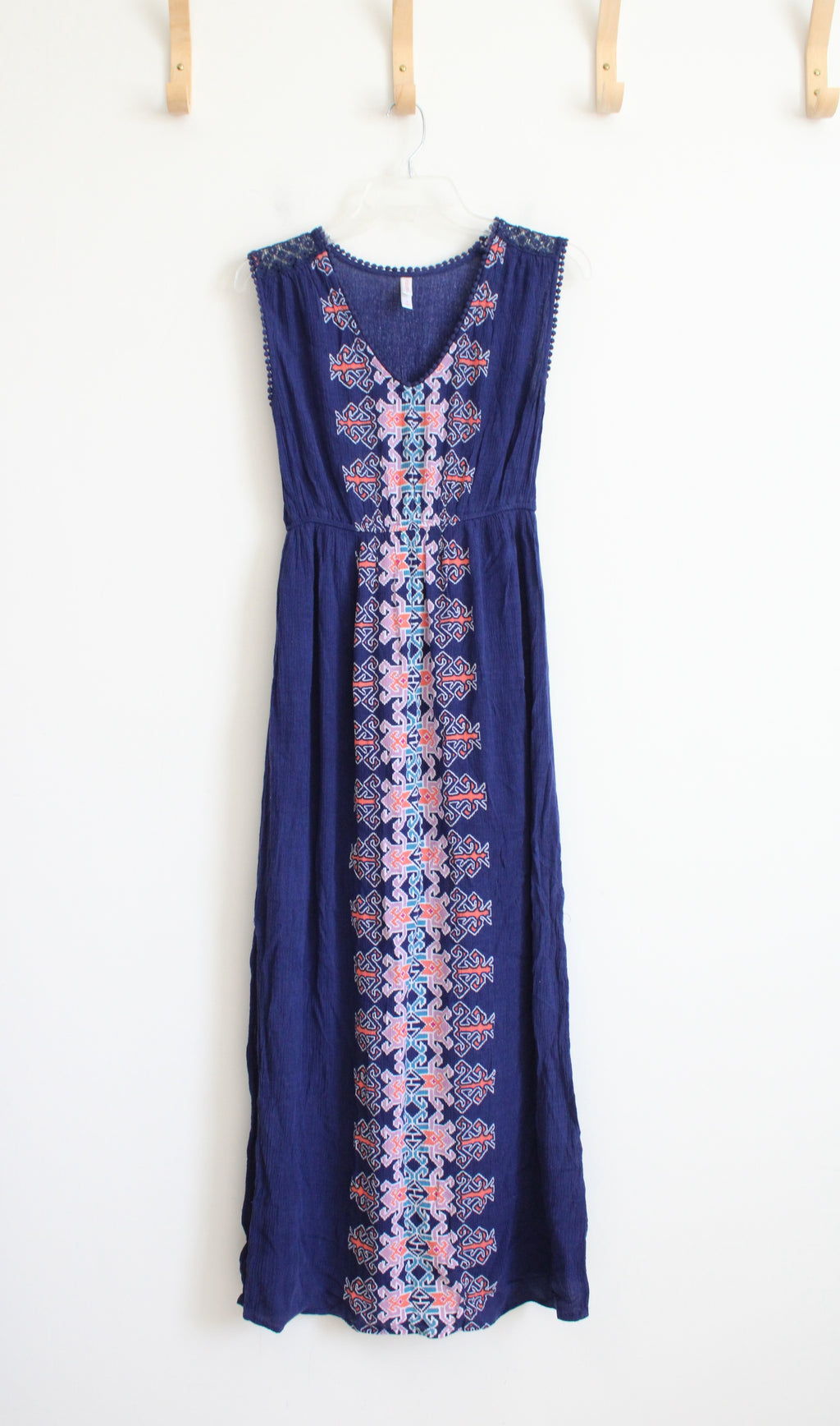 Xhilaration Blue Patterned Maxi Dress | S