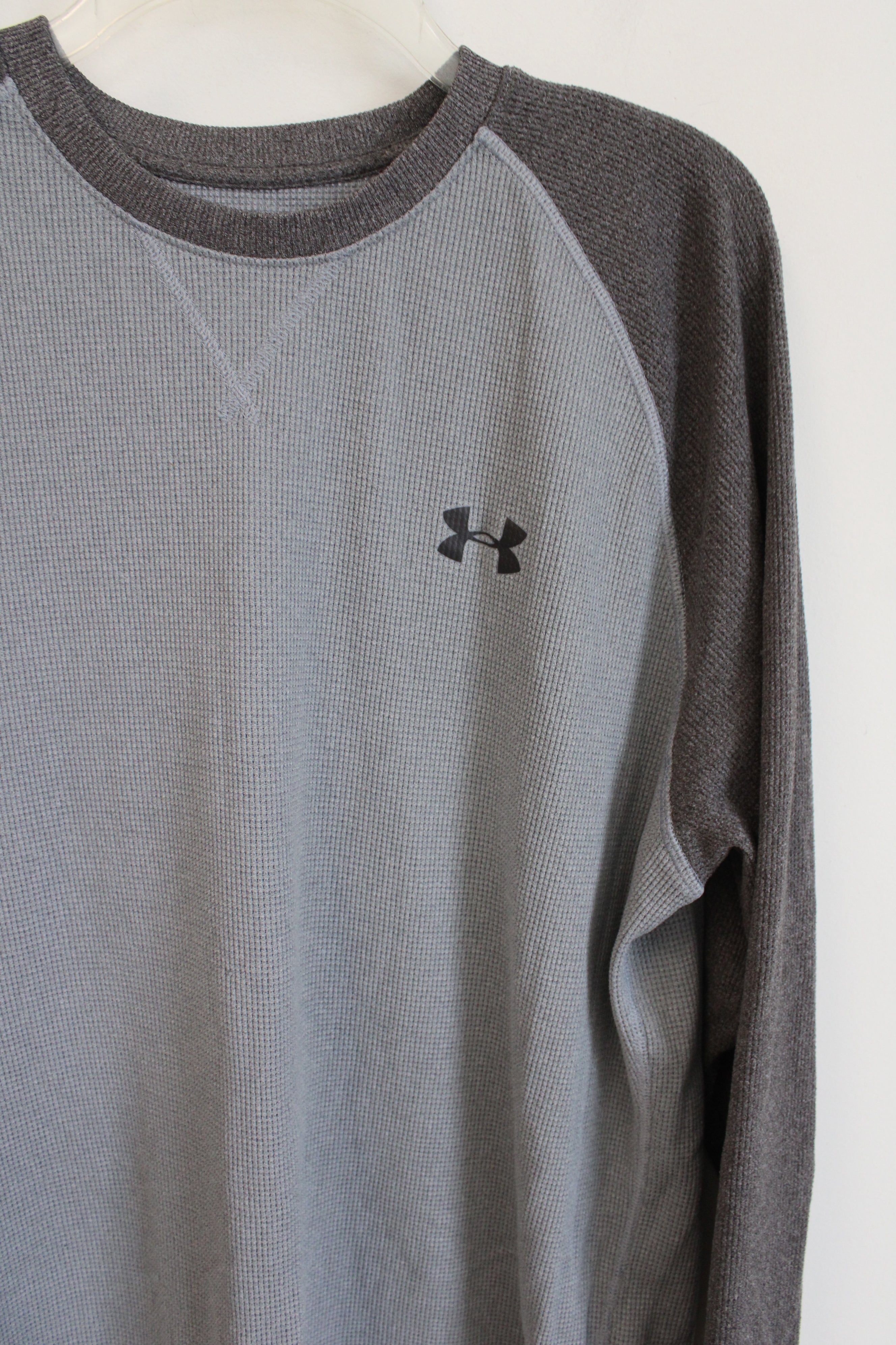 Under Armour Two-Toned Gray Waffle Knit Long Sleeved Shirt | XL