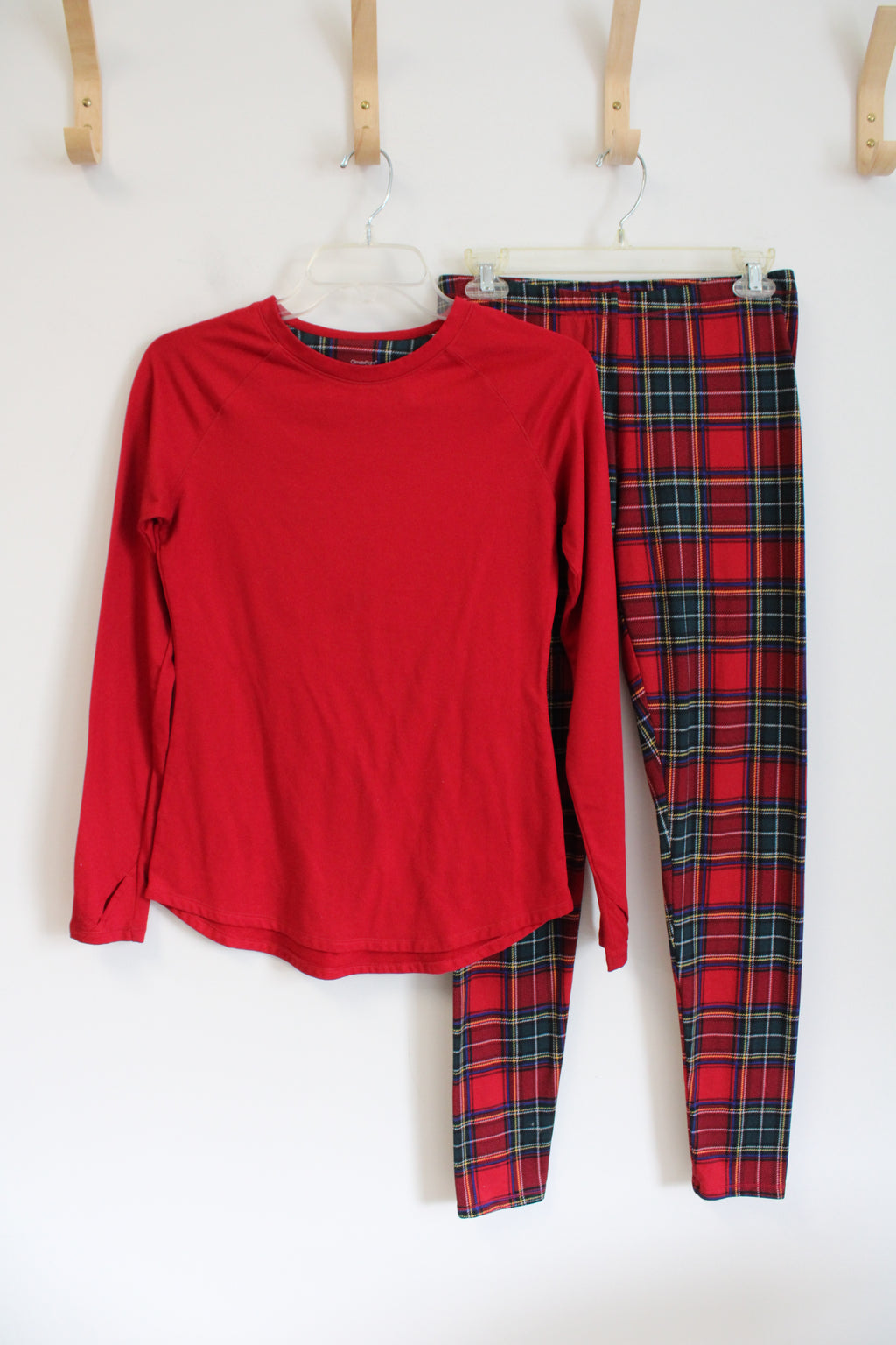 Climate Right Red Green & Blue Plaid Pajama 2-Piece Set | S