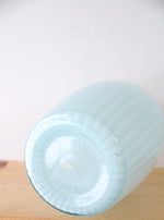 Light Blue Ribbed Tall Vase