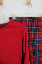 Climate Right Red Green & Blue Plaid Pajama 2-Piece Set | S