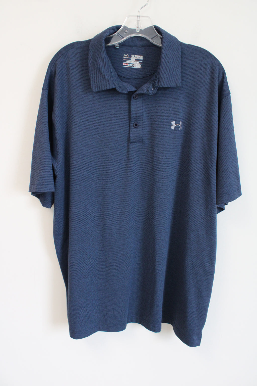 Under Armour Blue Black Striped Polo Shirt | 2XL