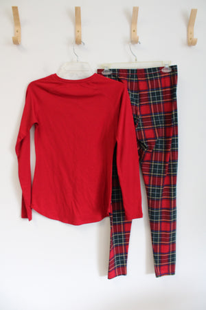 Climate Right Red Green & Blue Plaid Pajama 2-Piece Set | S