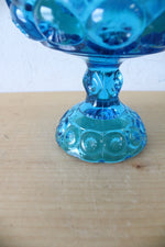 L.E. Smith Moon & Stars Blue Compote Dish