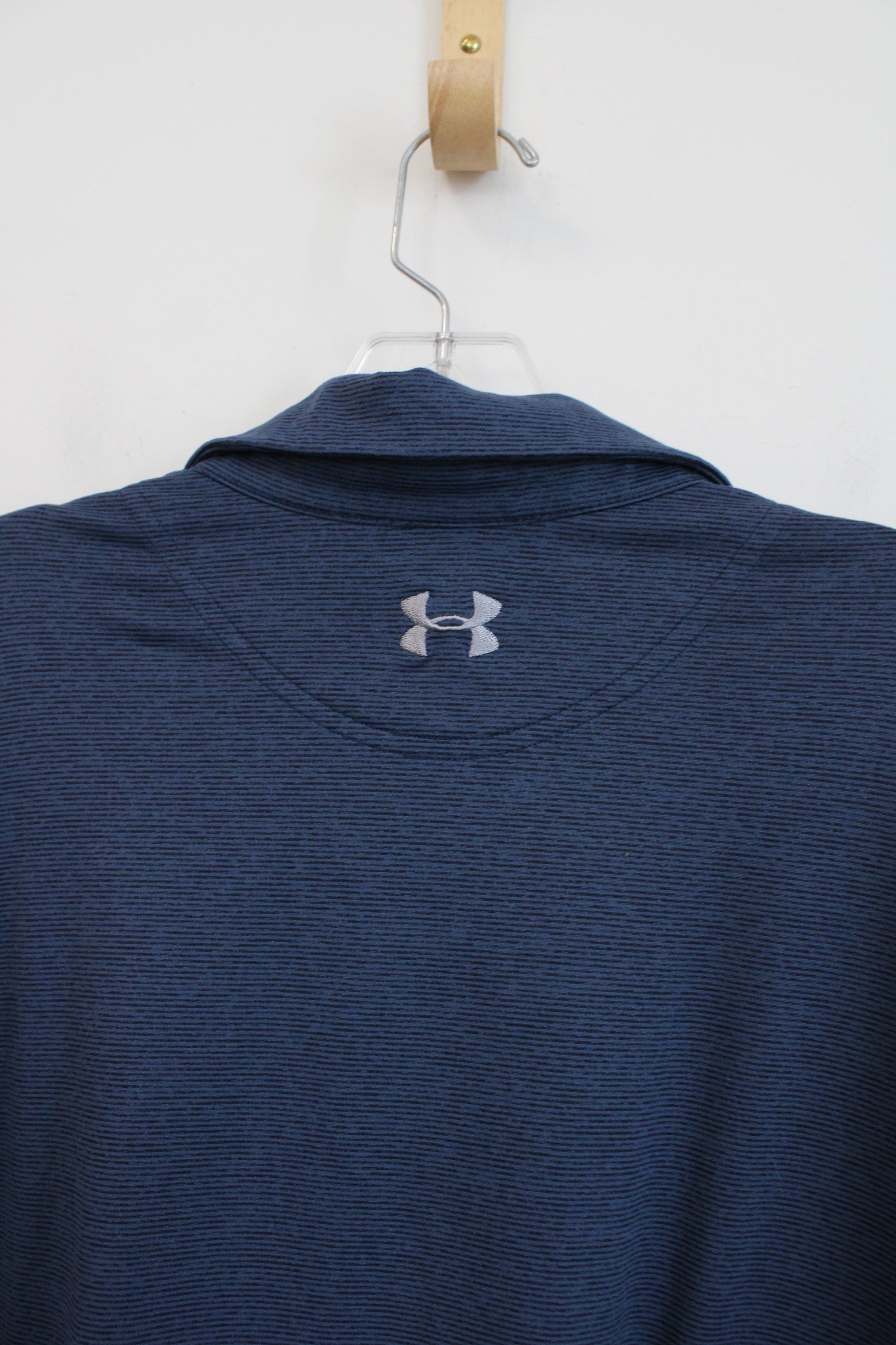 Under Armour Blue Black Striped Polo Shirt | 2XL