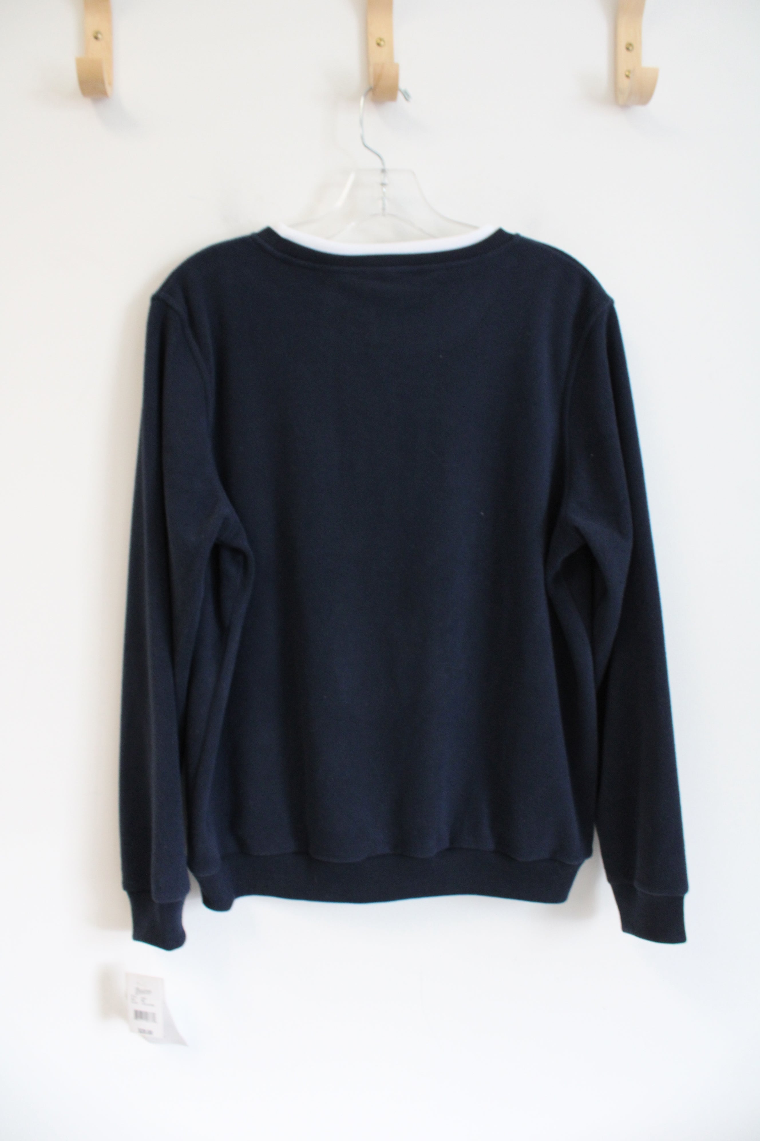 Madison Taylor Navy Snowman Fleece Sweatshirt | L Petite