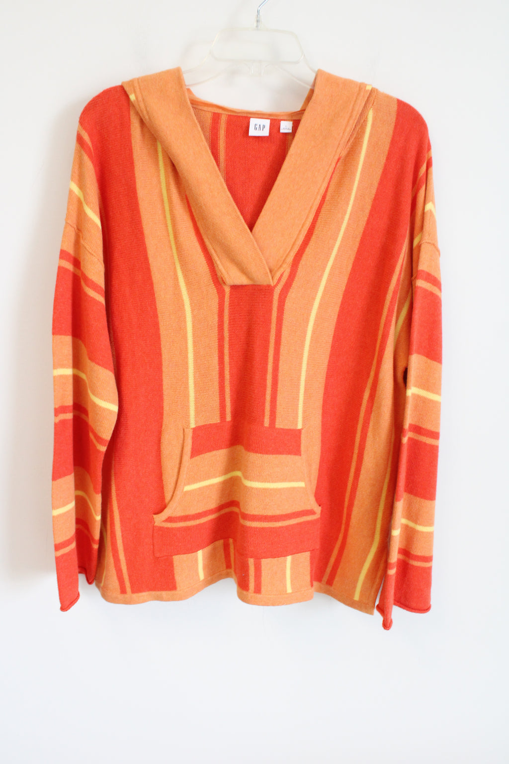 Gap Orange Knit Striped Boho Sweater | L