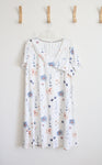 NEW White & Blue Floral Knit Dress | XXL