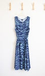 Lands' End Two-Toned Blue Patterned Knit Dress | L