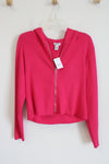 NEW Rue 21 Pink Ribbed Knit Zip Up Sweater Hoodie | XL