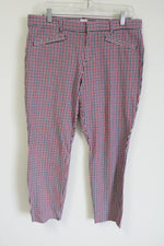 Gao Signature Skinny Ankle Red Plaid Blue Pant | 12