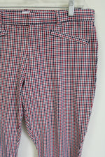 Gao Signature Skinny Ankle Red Plaid Blue Pant | 12