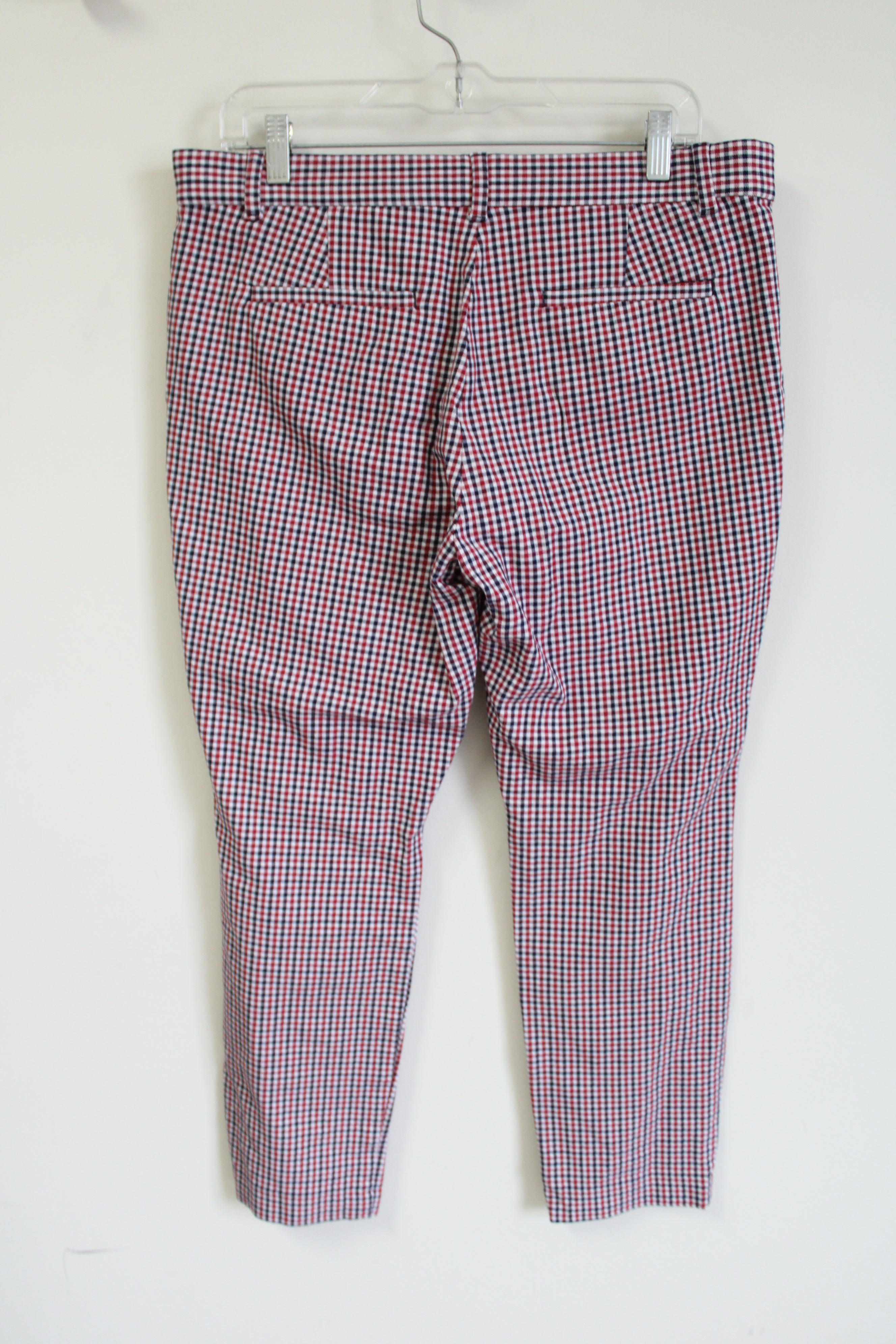 Gao Signature Skinny Ankle Red Plaid Blue Pant | 12