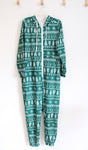 Ekouaer Green & White Snowflake & Christmas Tree Long Sleeved Hooded Onesie | M