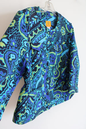 Ruby Rd. Blue Green Paisley Quilted Jacket | 16