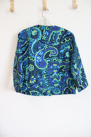 Ruby Rd. Blue Green Paisley Quilted Jacket | 16