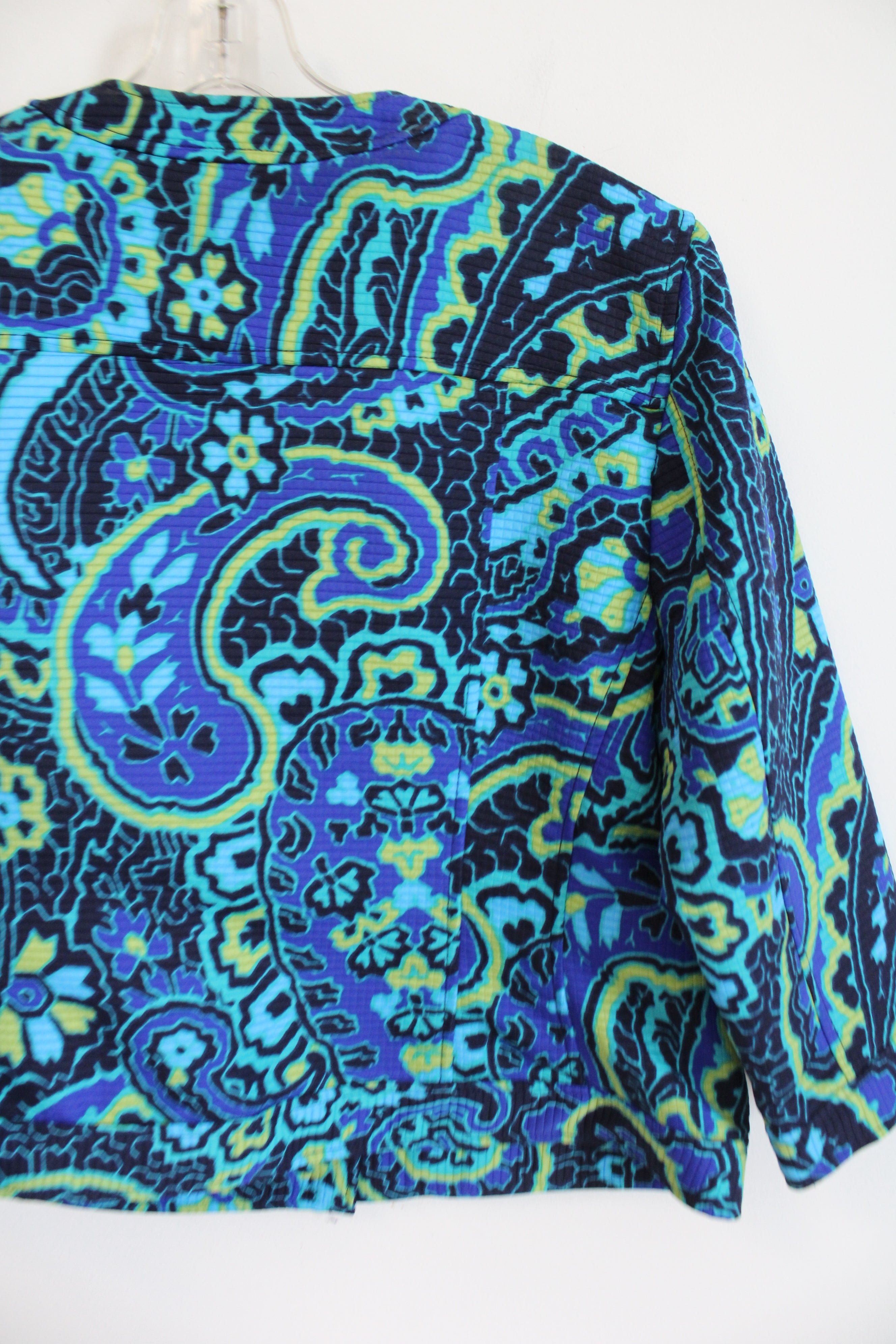 Ruby Rd. Blue Green Paisley Quilted Jacket | 16