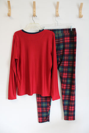 Climate Right Red Green & Blue Plaid Soft 2-Piece Pajama Set | XL