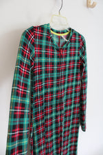 SO Intimates Red Green & Black Plaid Long Sleeved Onesie | XS