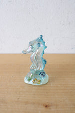 Fenton Hand Painted Blue Iridescent Glass Seahorse Figurine